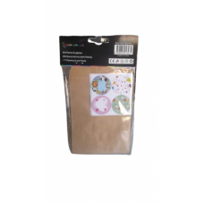 CANDY BAG BROWN + STICKERS 10*15CM 10'S