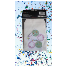 CANDY BAG WHITE + STICKERS 10*15CM 10'S