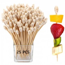 SKEWERS 12CM WOODEN OVAL 25'S