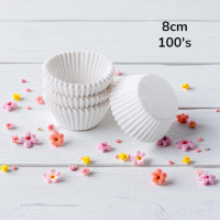 C/CAKE CUPS WHITE 8CM 100'S C/CAKE CUPS WHITE 8CM 100'S