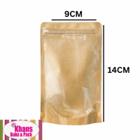 POUCH KRAFT CLEAR FRONT 9*14CM 50'S