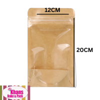 POUCH KRAFT CLEAR FRONT 12*20CM 50'S
