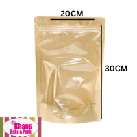 POUCH KRAFT CLEAR FRONT 20*30CM 50'S