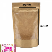 POUCH KRAFT CLEAR FRONT 22*32CM 50'S