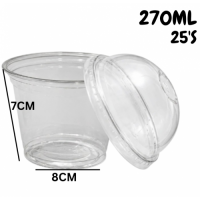CUP + LID CLEAR 270ML 25'S