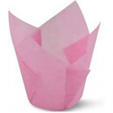 MUFFIN CUP FANCY FLOWER PINK 20'S