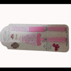 CAKE CUTTING SET 2PC KNIFE & LIFTER PINK