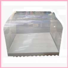 BOX CLEAR + WHITE BASE 26*26*17CM