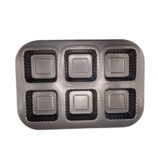 BAKING PAN SQUARE CERATED 6PC 7*2.5CM