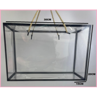 BOX CLEAR BLACK OUTLINE 30*15*20CM