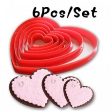 COOKIE CUTTER HEART SET 6PC