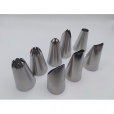 NOZZLE SET S/STEEL 8PC MED SIZE