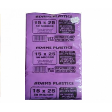 ADAMS PLASTIC 50MIC 15X25 100'S