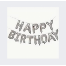 BALLOON FOIL H/BIRTHDAY SILVER SET