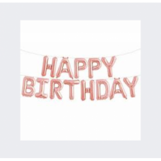 BALLOON FOIL H/BIRTHDAY R-GOLD SET 17