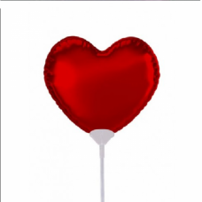 BALLOON HEART WITH STICK
