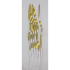 CANDLE GOLD LONG CURVY 6PC