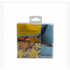 COOKIE CUTTER SET STAR 5PC STEEL