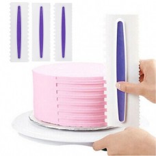 SCRAPER ICING COMB SET SQUARE/WAVE