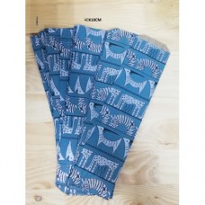 BROWN SINGLES ANIMALS TURQ 25'S
