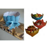 MINI TRAY L/BLUE & METALISED SHEETS 12'S