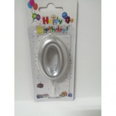 CANDLE NUMBER SILVER 0