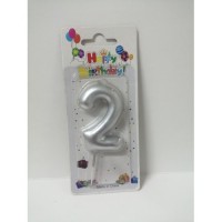 CANDLE NUMBER SILVER 2