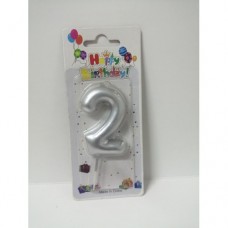 CANDLE NUMBER SILVER 2
