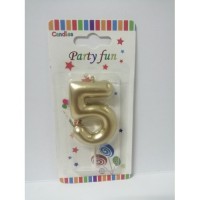 CANDLE NUMBER GOLD 5