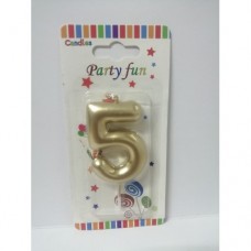 CANDLE NUMBER GOLD 5