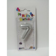 CANDLE NUMBER SILVER 7