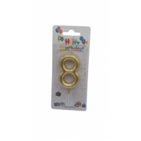 CANDLE NUMBER GOLD 8
