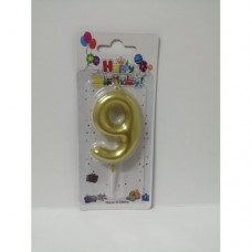 CANDLE NUMBER GOLD 9