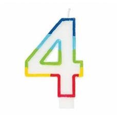 CANDLE COLOURFULL NUMBER 4