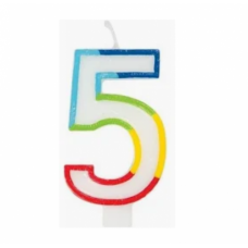 CANDLE COLOURFULL NUMBER 5