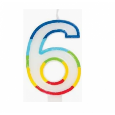 CANDLE COLOURFULL NUMBER 6