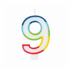CANDLE COLOURFULL NUMBER 9