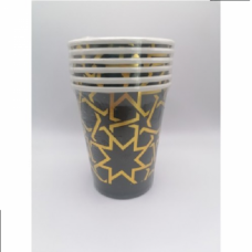 PAPER CUPS BLK/GOLD GEO 6S