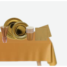 PAPER PLATE SET GOLD 41PC
