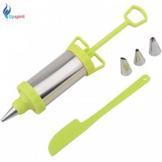 PIPING ICING GUN METAL WITH 3 NOZ/SPATUL