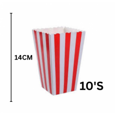 POPCORN BOXES RED & WHITE STRIPE 10PC