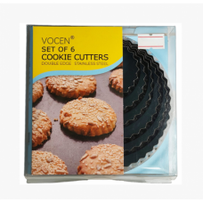 COOKIE CUTTER ROUND CRINKLED SET OF 6