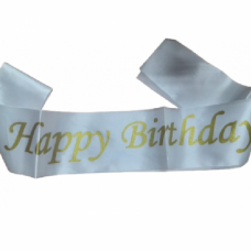 SASH HBD WHITE & GOLD