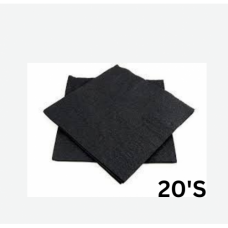 SERVIETTES PLAIN BLACK 20'S