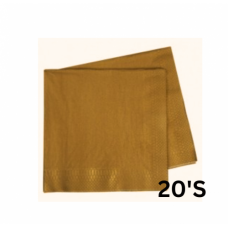 SERVIETTES PLAIN GOLD 20'S