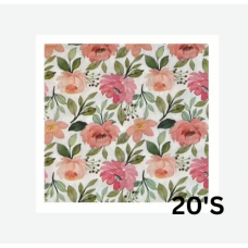 SERVITTES PEACH/GREEN FLORAL 20'S