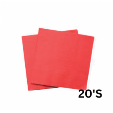 SERVIETTES PLAIN RED 20'S