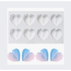 SILICONE MOULD GEO HEART 8'S