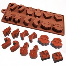 SILICONE MOULD MINI XMAS ASS 12 CAVITY