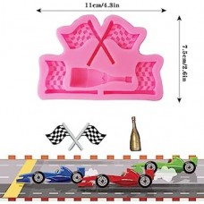 SILICONE MOULD PINK RACING FLAG